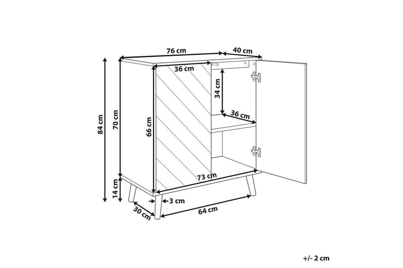 Sidebord Bristow Sort, lyst træ - Sort, lyst træ - Møbler - Borde - Aflastningsbord - Lampebord