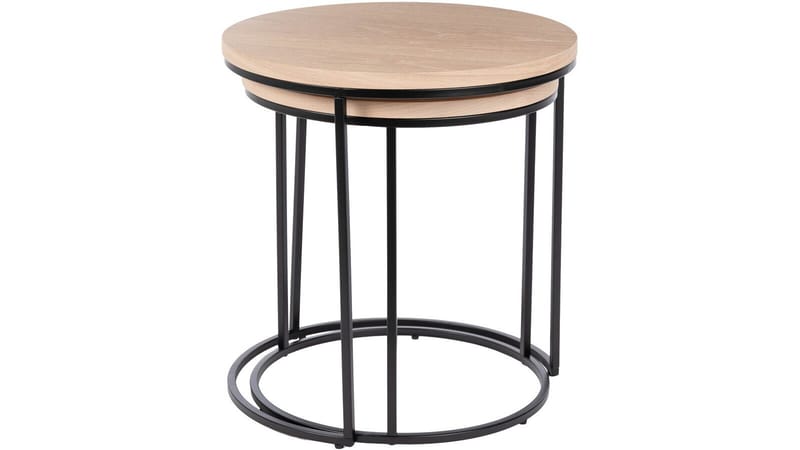 Sidebord Dover ø50 / 54 cm - Hvidpigmenteret - Møbler - Borde - Aflastningsbord - Lampebord