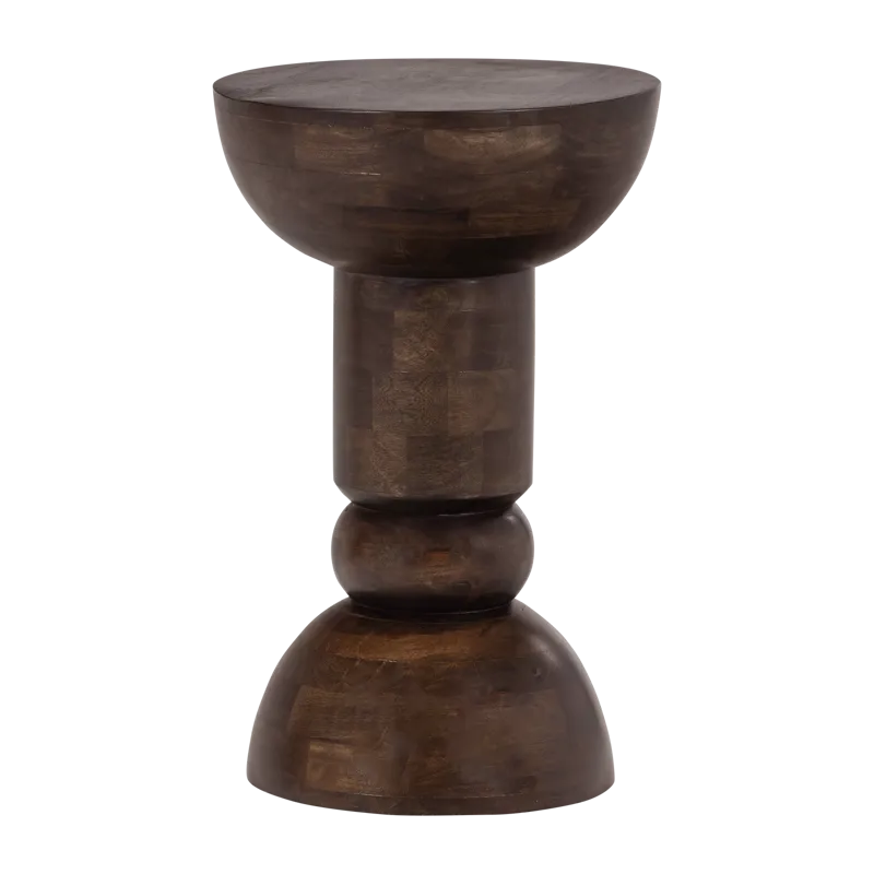 Sidebord Emel 40 cm rundt, Mørkebrun