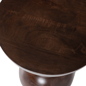 Sidebord Emel 40 cm rundt - Mørkebrun - Møbler - Borde - Aflastningsbord - Lampebord