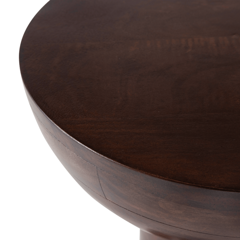 Sidebord Emel 40 cm rundt - Mørkebrun - Møbler - Borde - Aflastningsbord - Lampebord