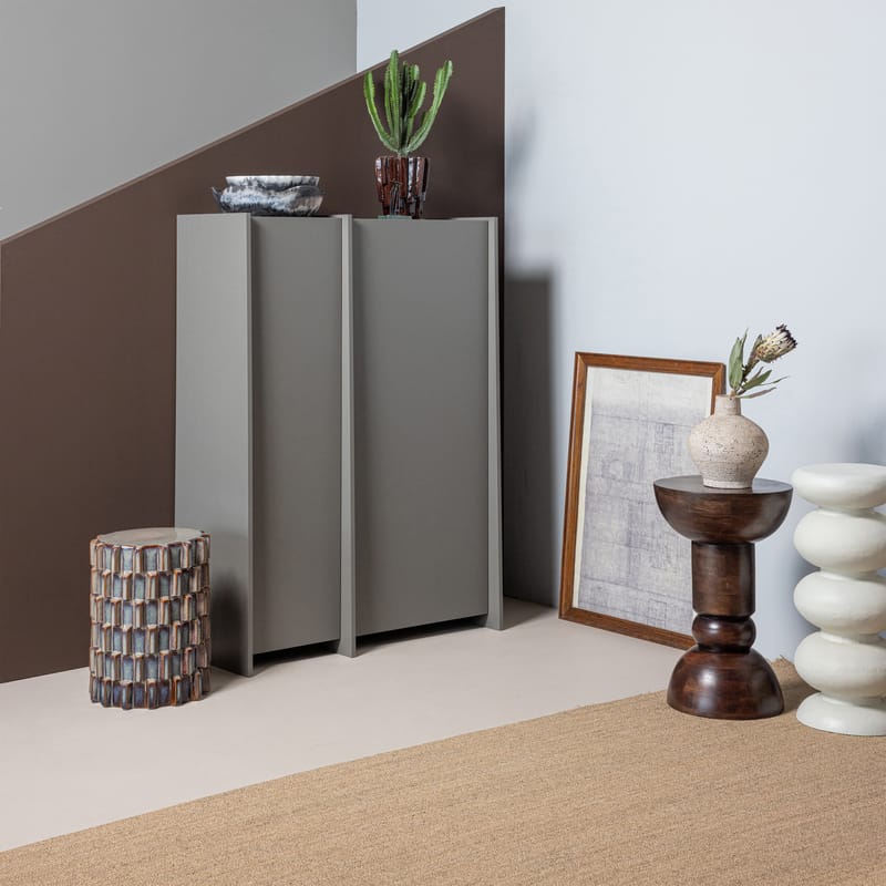 Sidebord Emel 40 cm rundt - Mørkebrun - Møbler - Borde - Aflastningsbord - Lampebord