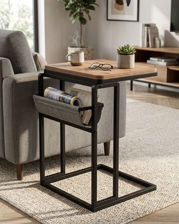Sidebord Hanah Home Brut (40 x 64 x 45 cm) Atlantic Pine Sort - Møbler - Borde - Aflastningsbord - Lampebord