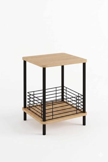 Sidebord Hanah Home Haseki (45 x 58 x 38 cm) Sapphire Oak - Sapphire Oak - Møbler - Borde - Aflastningsbord - Lampebord