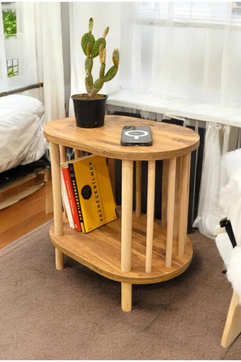 Sidebord Hanah Home Pika (45 x 43 x 30 cm) Fyrretræ - Fyrretræ - Møbler - Borde - Aflastningsbord - Lampebord