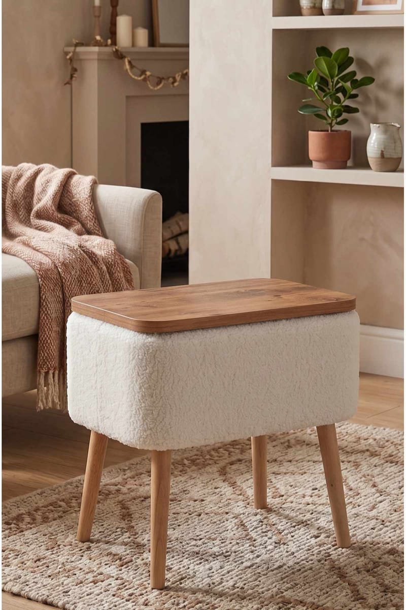 Sidebord Hanah Home Parkway Small (60 x 65 x 30 cm) Hvid - Hvid - Møbler - Borde - Aflastningsbord - Lampebord