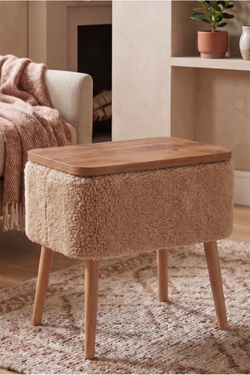 Sidebord Hanah Home Parkway Small (60 x 65 x 30 cm) Beige - Beige - Møbler - Borde - Aflastningsbord - Lampebord