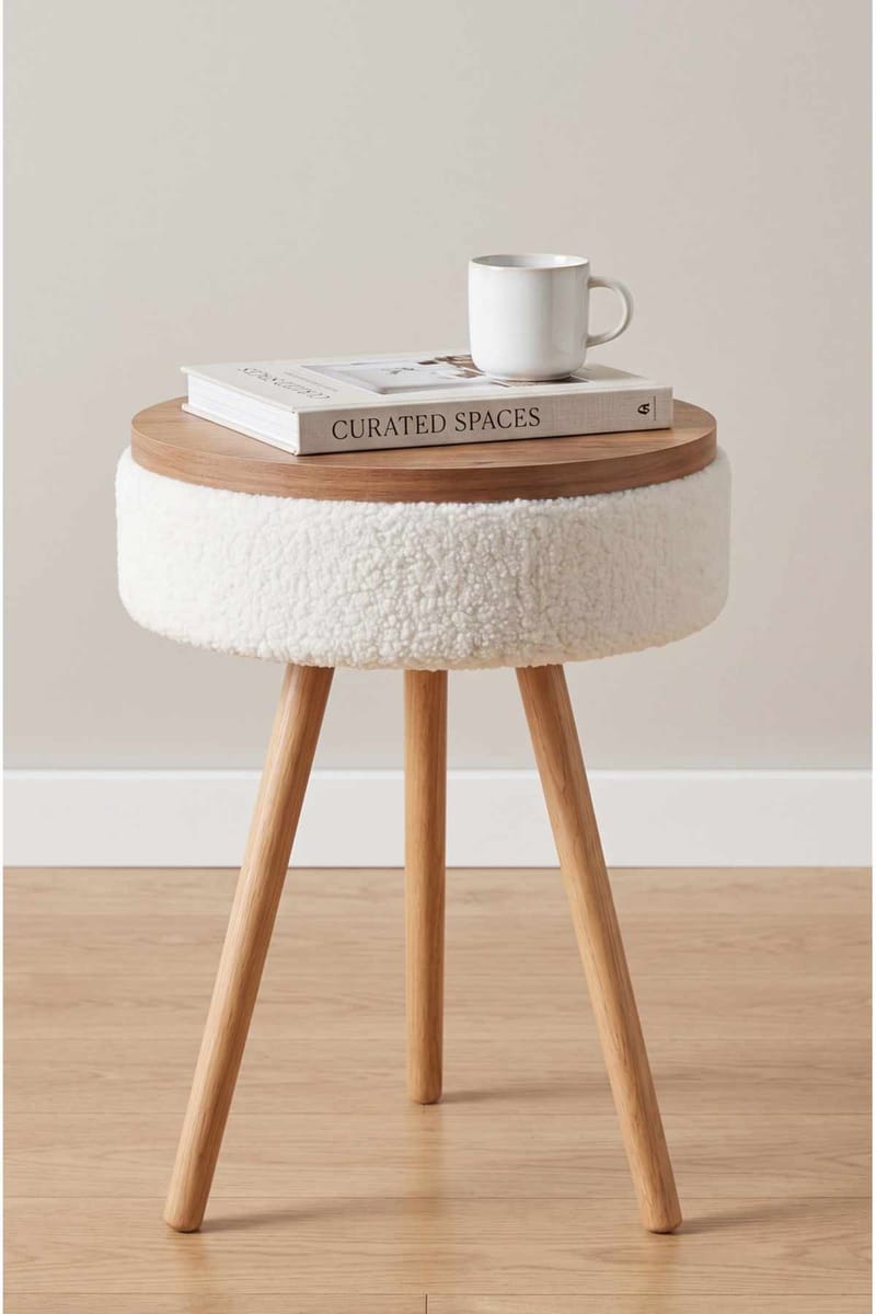 Sidebord Hanah Home Parkway Mini (Ø33 x H55 cm) Hvid - Hvid - Møbler - Borde - Aflastningsbord - Lampebord