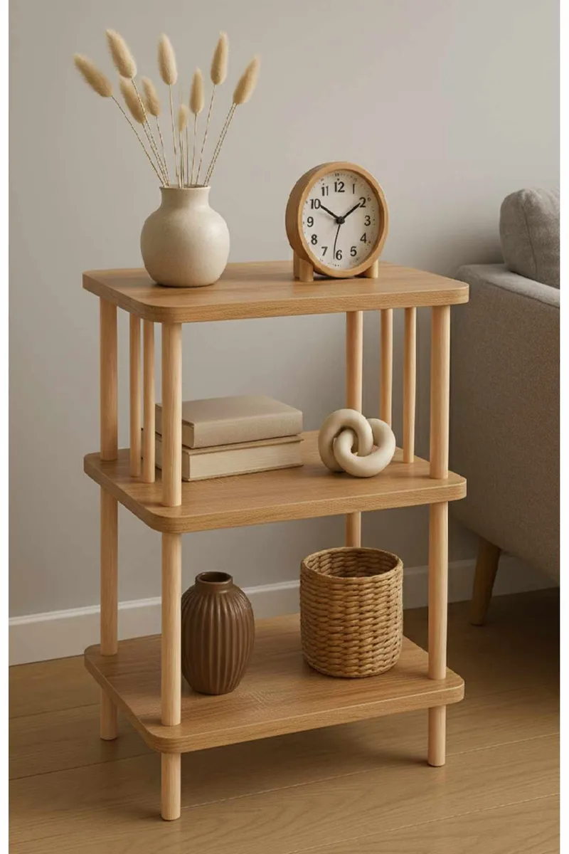 Sidebord Hanah Home Pika Tray (40 x 75 x 30 cm) Sapphire Oak - Sapphire Oak - Møbler - Borde - Aflastningsbord - Lampebord