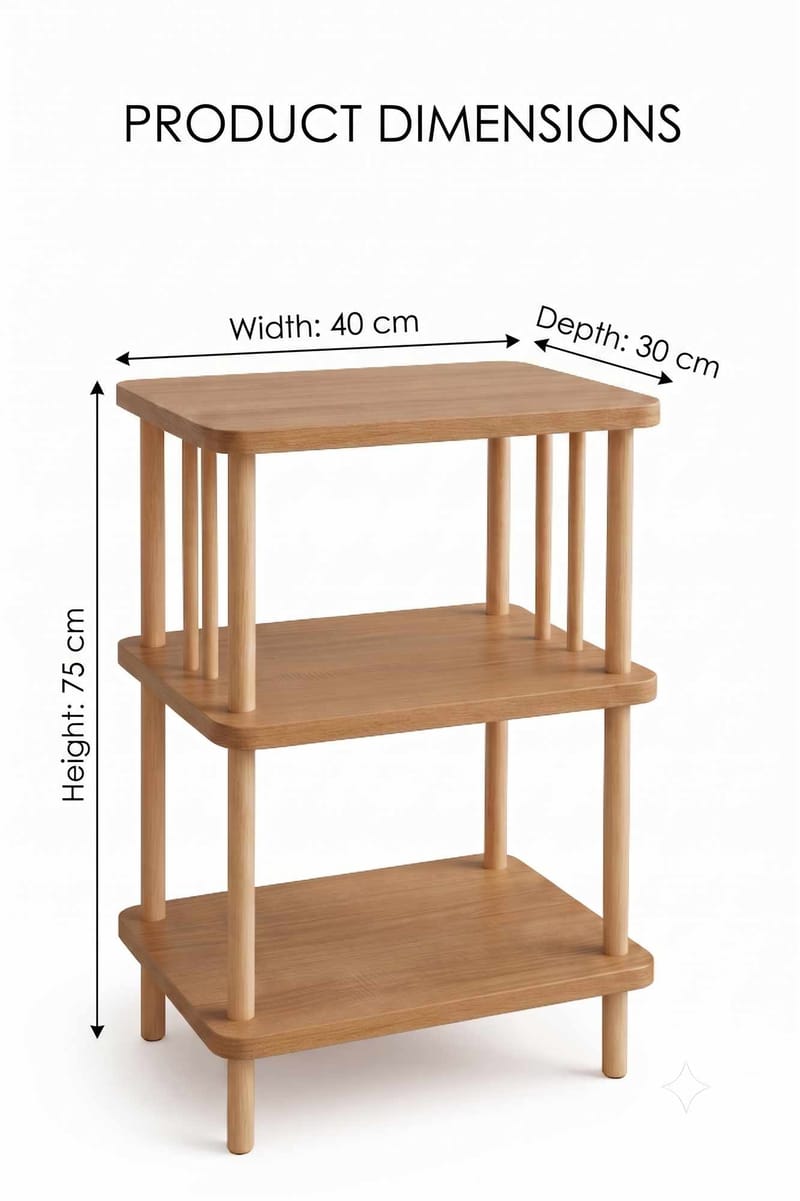 Sidebord Hanah Home Pika Tray (40 x 75 x 30 cm) Sapphire Oak - Sapphire Oak - Møbler - Borde - Aflastningsbord - Lampebord