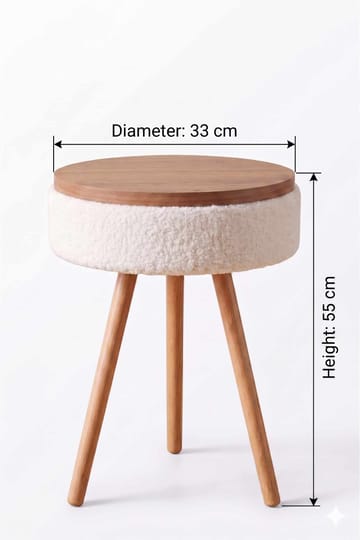 Sidebord Hanah Home Parkway Mini (Ø33 x H55 cm) Hvid - Hvid - Møbler - Borde - Aflastningsbord - Lampebord