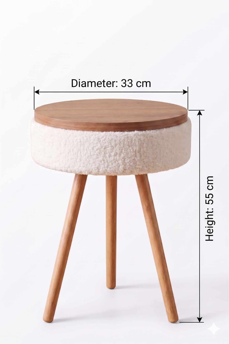 Sidebord Hanah Home Parkway Mini (Ø33 x H55 cm) Hvid - Hvid - Møbler - Borde - Aflastningsbord - Lampebord