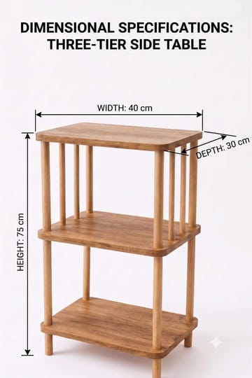 Sidebord Hanah Home Pika Tray (40 x 75 x 30 cm) Fyrretræ - Fyrretræ - Møbler - Borde - Aflastningsbord - Lampebord