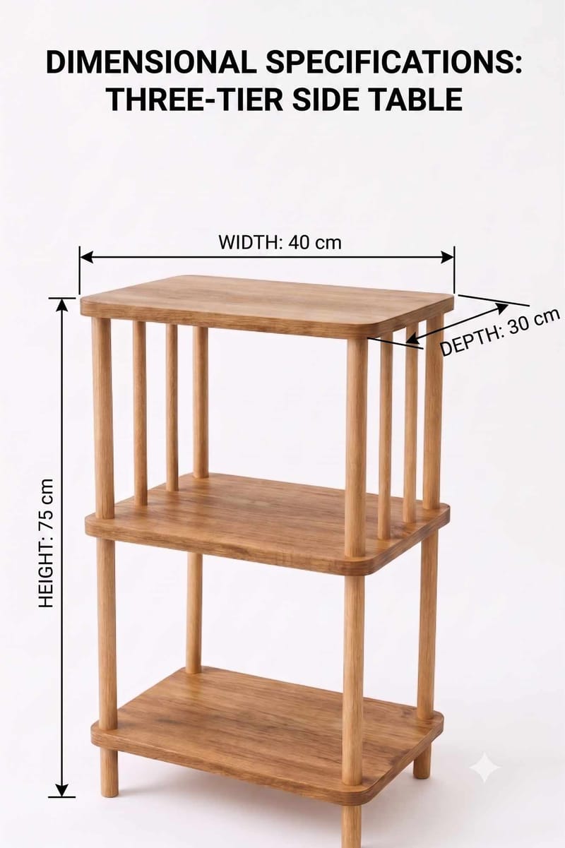Sidebord Hanah Home Pika Tray (40 x 75 x 30 cm) Fyrretræ - Fyrretræ - Møbler - Borde - Aflastningsbord - Lampebord