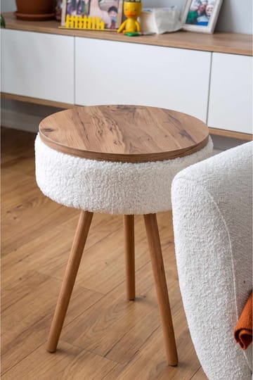 Sidebord Hanah Home Parkway Mini (Ø33 x H55 cm) Hvid - Hvid - Møbler - Borde - Aflastningsbord - Lampebord