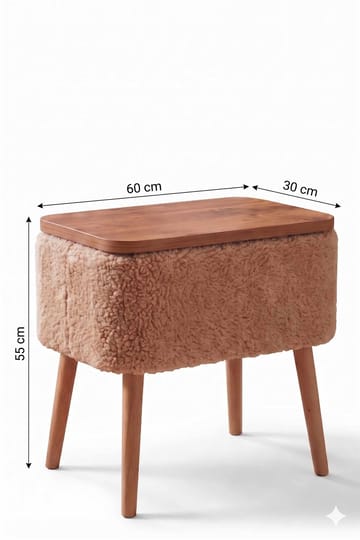 Sidebord Hanah Home Parkway Small (60 x 65 x 30 cm) Beige - Beige - Møbler - Borde - Aflastningsbord - Lampebord