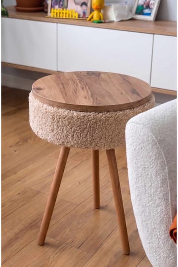 Sidebord Hanah Home Parkway Mini (Ø33 x H55 cm) Beige - Beige - Møbler - Borde - Aflastningsbord - Lampebord
