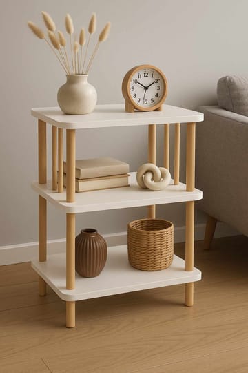 Sidebord Hanah Home Pika Tray (40 x 75 x 30 cm) Hvid - Hvid - Møbler - Borde - Aflastningsbord - Lampebord