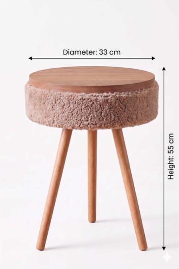 Sidebord Hanah Home Parkway Mini (Ø33 x H55 cm) Beige - Beige - Møbler - Borde - Aflastningsbord - Lampebord