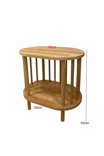 Sidebord Hanah Home Pika (45 x 43 x 30 cm) Sapphire Oak - Sapphire Oak - Møbler - Borde - Aflastningsbord - Lampebord
