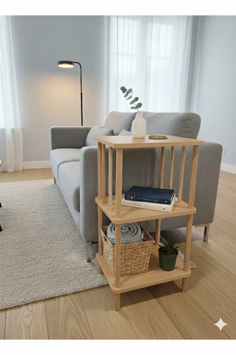 Sidebord Hanah Home Pika Tray (40 x 75 x 30 cm) Sapphire Oak - Sapphire Oak - Møbler - Borde - Aflastningsbord - Lampebord