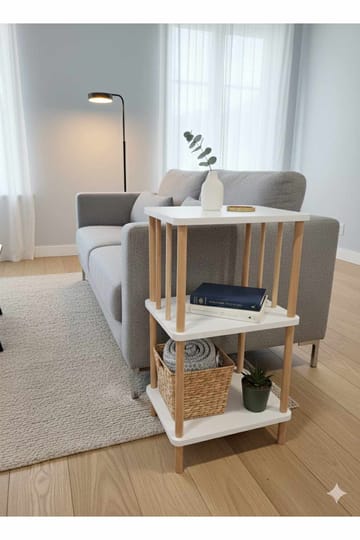 Sidebord Hanah Home Pika Tray (40 x 75 x 30 cm) Hvid - Hvid - Møbler - Borde - Aflastningsbord - Lampebord