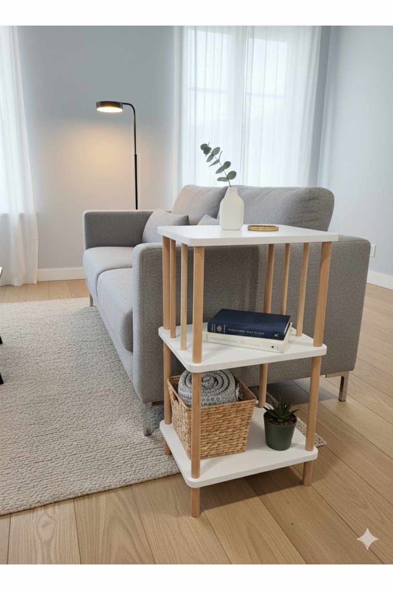 Sidebord Hanah Home Pika Tray (40 x 75 x 30 cm) Hvid - Hvid - Møbler - Borde - Aflastningsbord - Lampebord