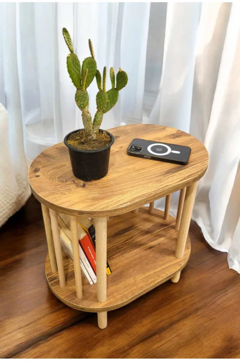 Sidebord Hanah Home Pika (45 x 43 x 30 cm) Fyrretræ - Fyrretræ - Møbler - Borde - Aflastningsbord - Lampebord
