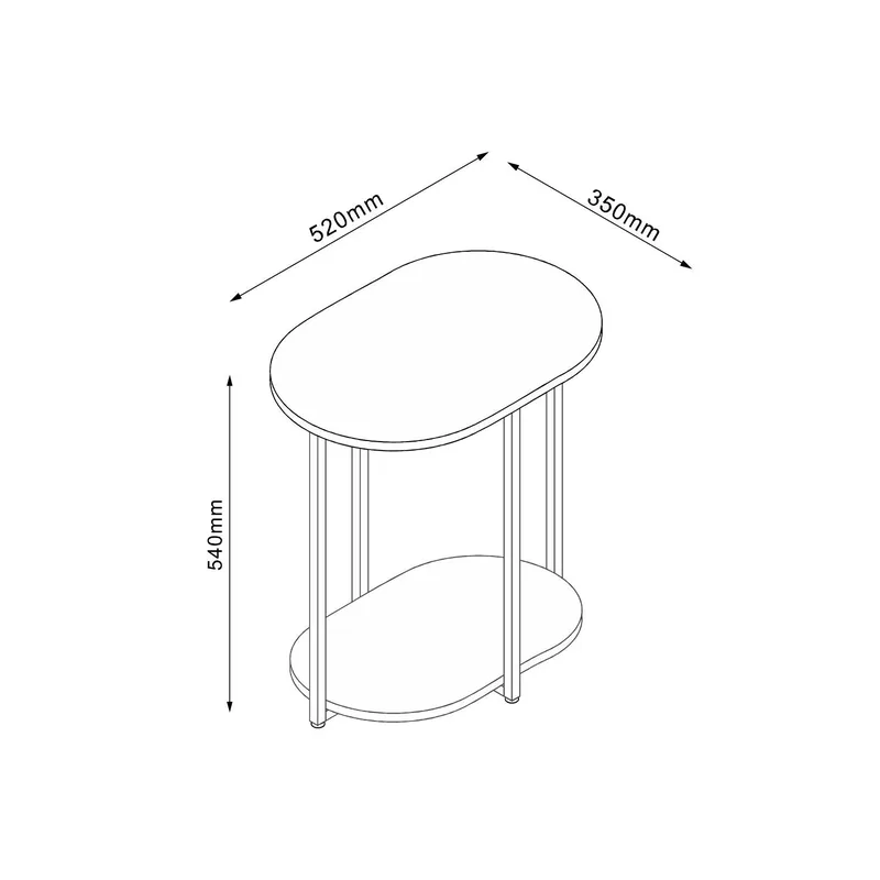 Sidebord HOME4YOU Hannes 52x35x54 cm rustik melamin - brun - Møbler - Borde - Aflastningsbord - Lampebord