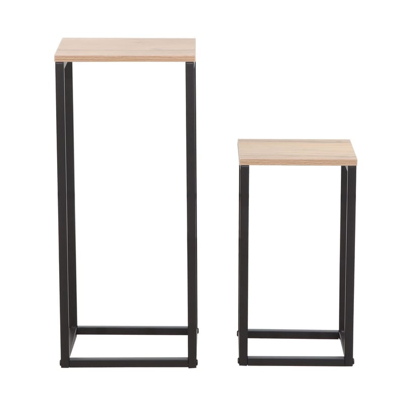 Sidebord HOME4YOU Hannes sæt med 2 stk. 26x26x60 cm 22x22x40 cm rustik melamin - rustik melamin - Møbler - Borde - Aflastningsbord - Indskudsborde