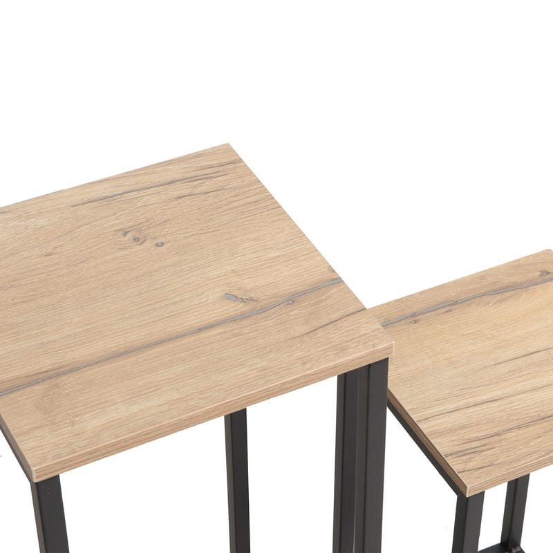 Sidebord HOME4YOU Hannes sæt med 2 stk. 26x26x60 cm 22x22x40 cm rustik melamin - rustik melamin - Møbler - Borde - Aflastningsbord - Indskudsborde