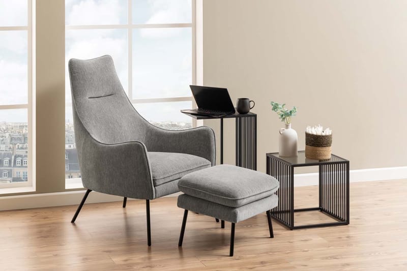 Sidebord HOME4YOU Strington 35x43x63 cm sort - sort - Møbler - Borde - Aflastningsbord - Lampebord