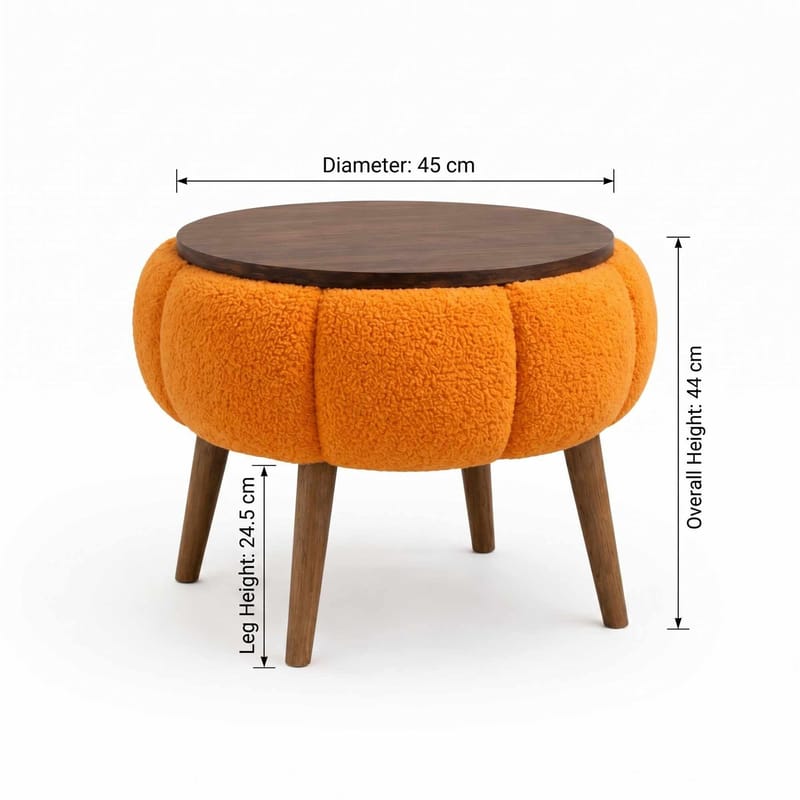 Sidebord Homitis Papatya (Ø45 x H44 cm) Orange - Møbler - Borde - Aflastningsbord - Lampebord