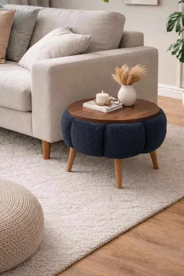 Sidebord Homitis Papatya (Ø45 x H44 cm) Antracit - Antracit - Møbler - Borde - Aflastningsbord - Lampebord