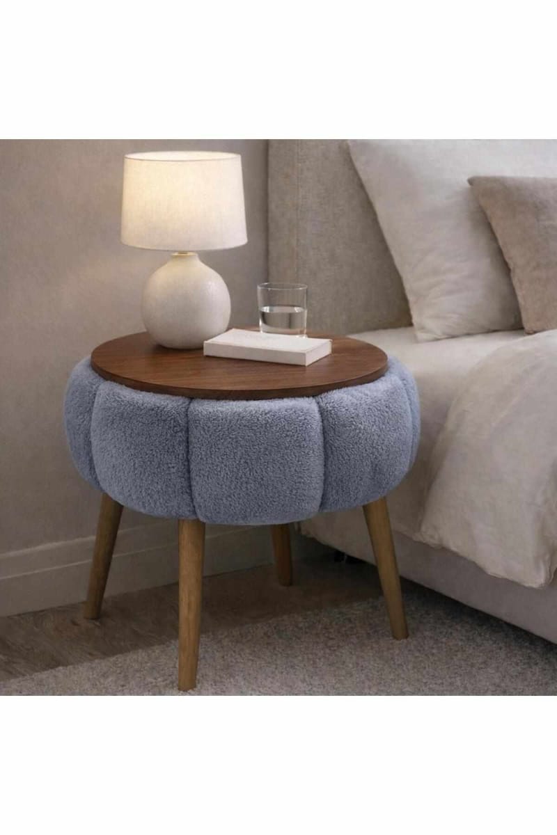 Sidebord Homitis Papatya (Ø45 x H44 cm) Grå - Møbler - Borde - Aflastningsbord - Lampebord