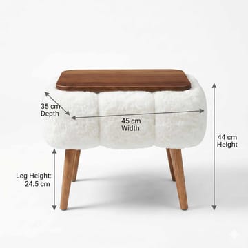 Sidebord Homitis Papatya (45 x 44 x 35 cm) Hvid - Møbler - Borde - Aflastningsbord - Lampebord