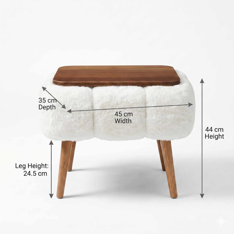 Sidebord Homitis Papatya (45 x 44 x 35 cm) Hvid - Møbler - Borde - Aflastningsbord - Lampebord