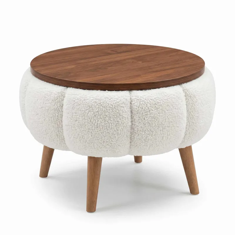 Sidebord Homitis Papatya (Ø45 x H44 cm) Hvid, undefined