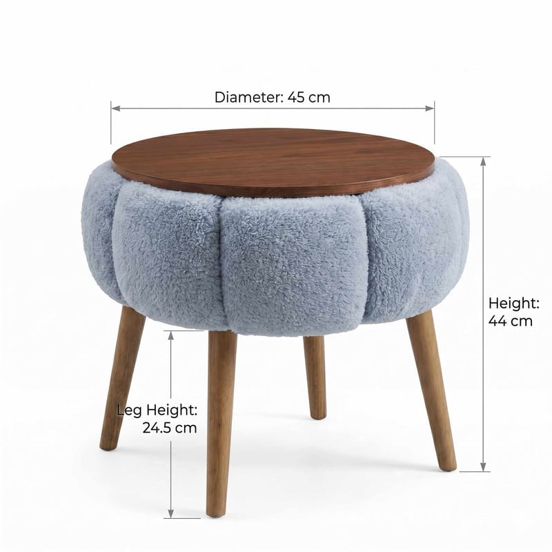Sidebord Homitis Papatya (Ø45 x H44 cm) Grå - Møbler - Borde - Aflastningsbord - Lampebord
