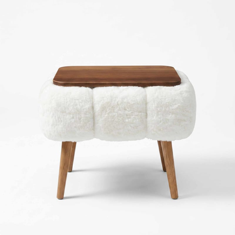 Sidebord Homitis Papatya (45 x 44 x 35 cm) Hvid - Møbler - Borde - Aflastningsbord - Lampebord