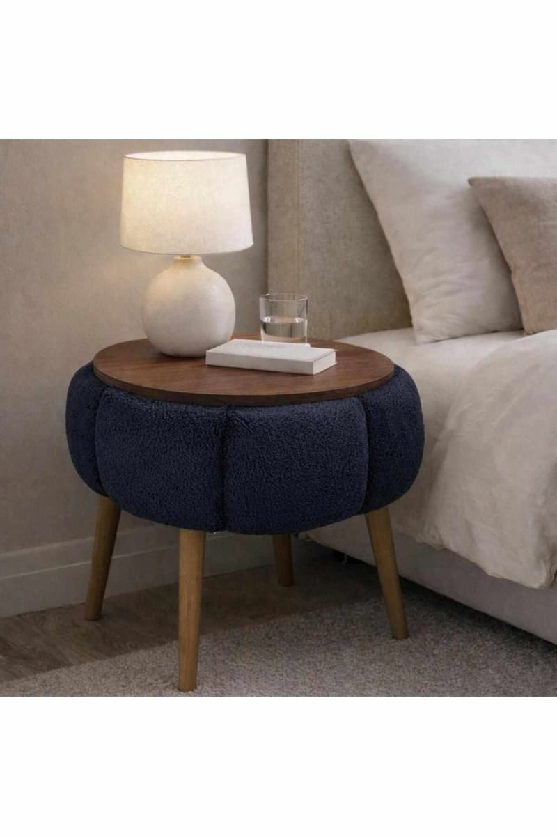 Sidebord Homitis Papatya (Ø45 x H44 cm) Antracit - Møbler - Borde - Aflastningsbord - Lampebord
