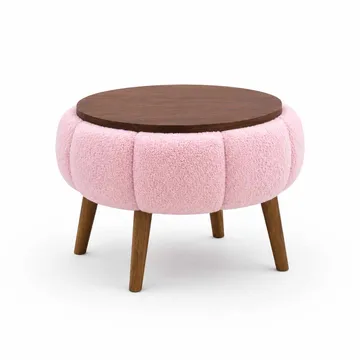 Sidebord Homitis Papatya (Ø45 x H44 cm) Lyserød