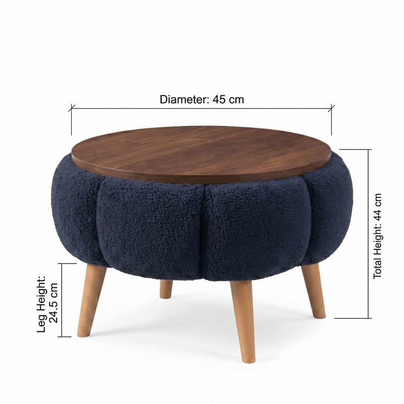 Sidebord Homitis Papatya (Ø45 x H44 cm) Antracit - Møbler - Borde - Aflastningsbord - Lampebord