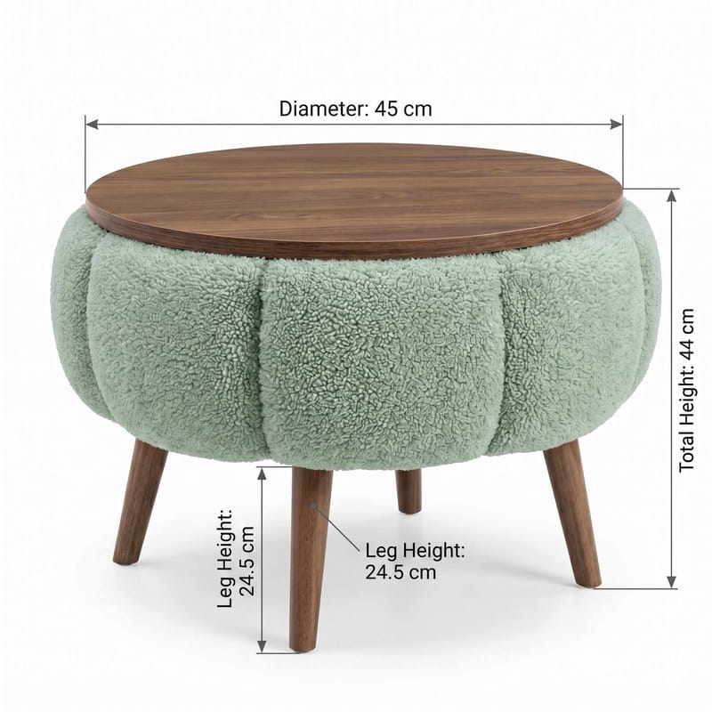 Sidebord Homitis Papatya (Ø45 x H44 cm) Grøn - Møbler - Borde - Aflastningsbord - Lampebord