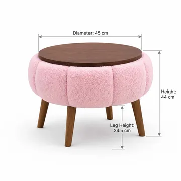 Sidebord Homitis Papatya (Ø45 x H44 cm) Lyserød - Møbler - Borde - Aflastningsbord - Lampebord