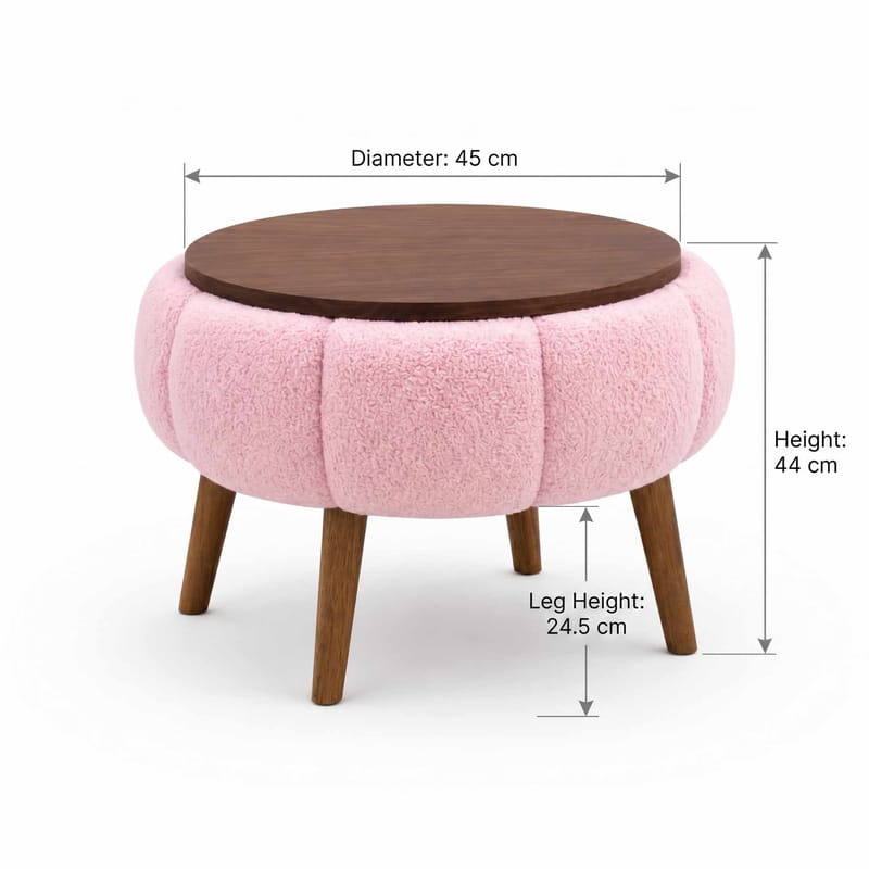 Sidebord Homitis Papatya (Ø45 x H44 cm) Lyserød - Møbler - Borde - Aflastningsbord - Lampebord
