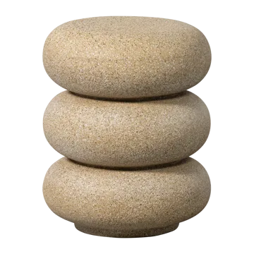 Sidebord Laurel 40 cm rundt - Beige - Møbler - Borde - Aflastningsbord - Lampebord