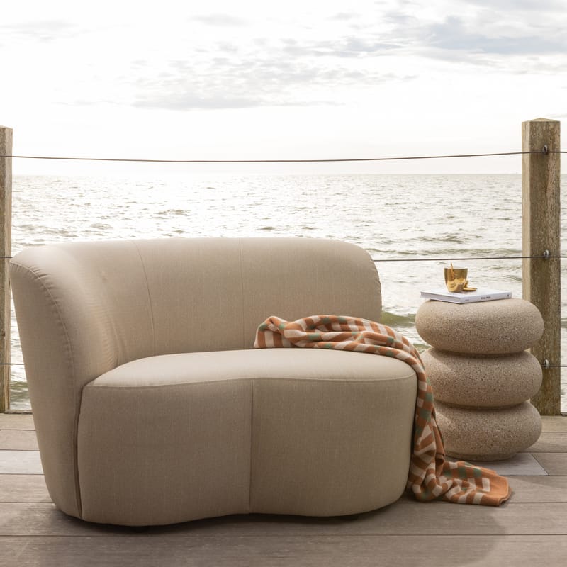 Sidebord Laurel 40 cm rundt - Beige - Møbler - Borde - Aflastningsbord - Lampebord