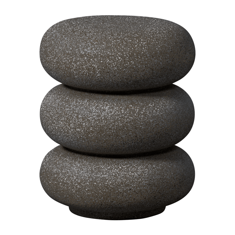 Sidebord Laurel 40 cm rundt, Sort