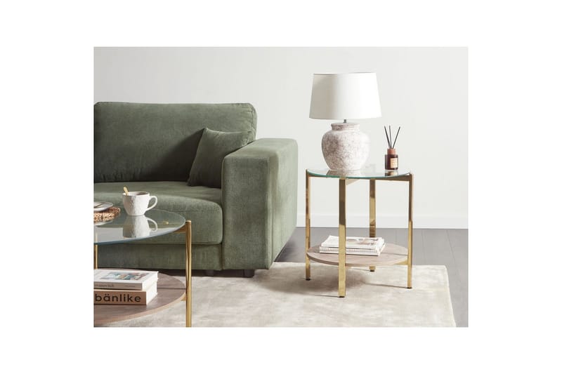 Sidebord Lovell Guld, lyst træ - Guld, lyst træ - Møbler - Borde - Aflastningsbord - Lampebord